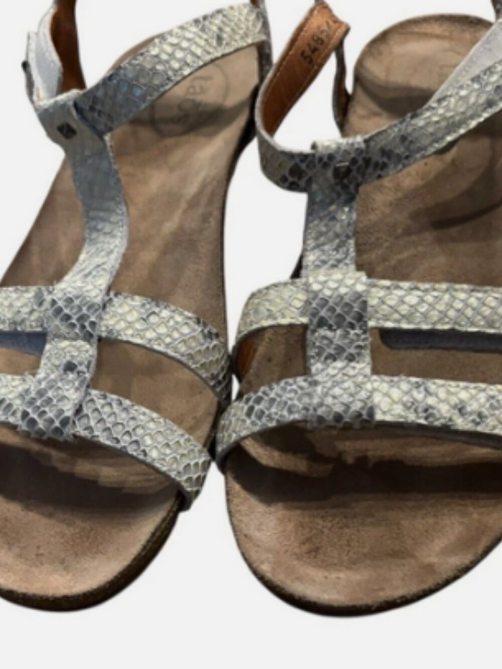 TAOS Wanderer Sandals | Snakeskin Cork Wedge | Women’s Size 11-11.5